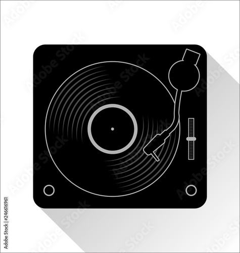 vinyl record disc flat simple concept vector illustration