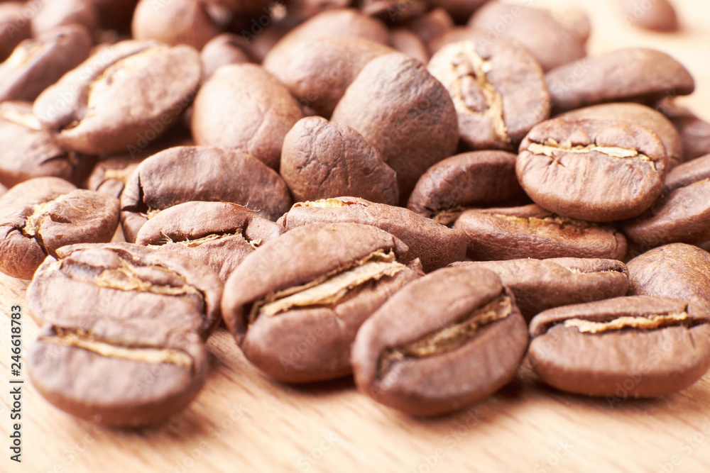 fragrant roasted coffee beans close-up fragrant roasted coffee beans close-up
