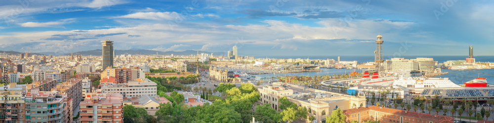 Fototapeta premium Panoramic View of Barcelona - Spain