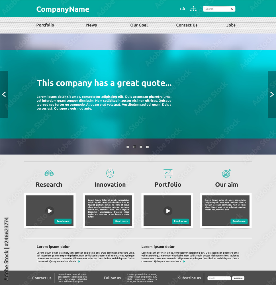 Modern website template for business, vector illustration Modern website template for business, vector illustration