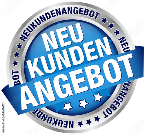Button Banner "Neukundenangebot" blau/silber