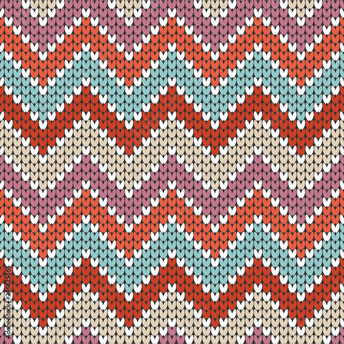 Knitted Zigzag Pattern Seamless Retro