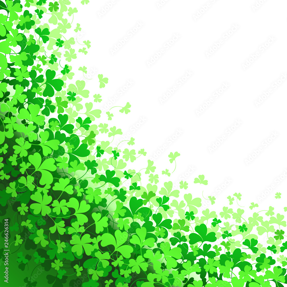 Frame with green Clover. Background for St. Patrick's Day poster or banner. Frame with green Clover. Background for St. Patrick's Day poster or banner.
