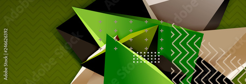 3d triangular shapes geometric background. Origami style pattern with triange shapes for decorative design. Poster design. Line design. Modern presentation template