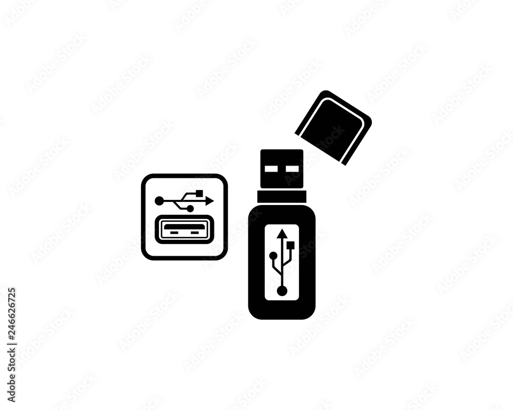 usb icon vector illustration usb icon vector illustration
