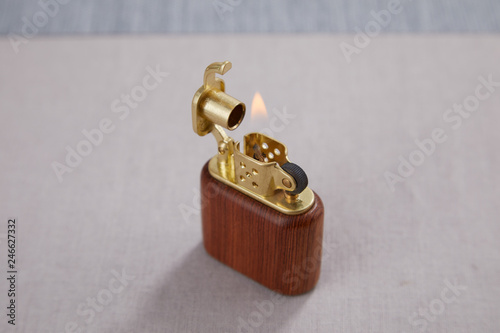Wooden lighter on the table