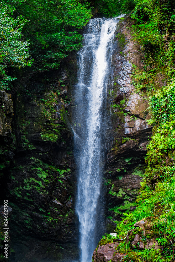 Waterfall Akarmarskiy. Eastern Abkhazia. Near the town of Tkvarcheli. Akarmara District. Waterfall Akarmarskiy. Eastern Abkhazia. Near the town of Tkvarcheli. Akarmara District.