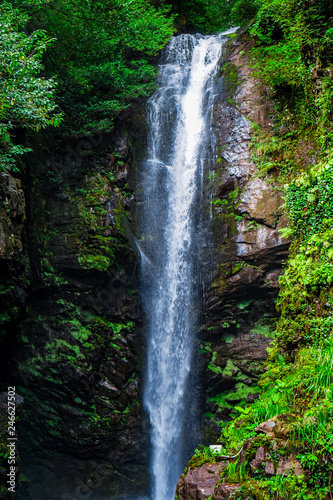 Waterfall Akarmarskiy. Eastern Abkhazia. Near the town of Tkvarcheli. Akarmara District.