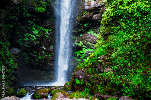 Waterfall Akarmarskiy. Eastern Abkhazia. Near the town of Tkvarcheli. Akarmara District.