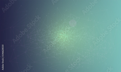 Abstract polygonal colorful background with connected dots and lines, connection structure, futuristic hud background, high quality image with blurred parts