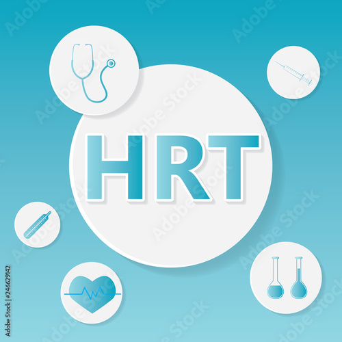 HRT (Hormone Replacement Therapy) medical concept- vector illustration