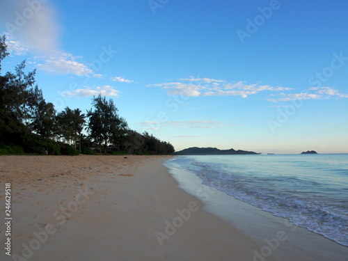 Waimanalo Beach at Dawn looking towards mokulua islands photo