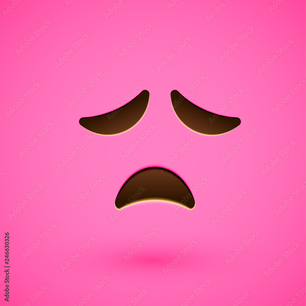 Pink realistic emoticon smiley face, vector illustration Pink realistic emoticon smiley face, vector illustration