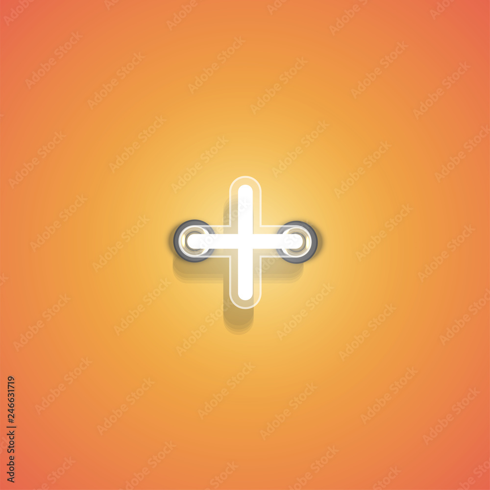 Obraz premium Realistic neon from a set, vector illustration