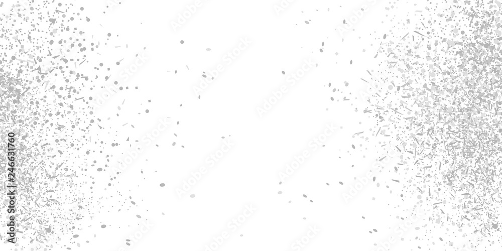 Confetti on white background. Luxury texture. Festive backdrop with glitters. Pattern for work. Print for polygraphy, posters, banners and textiles. Doodle for design. Black and white illustration