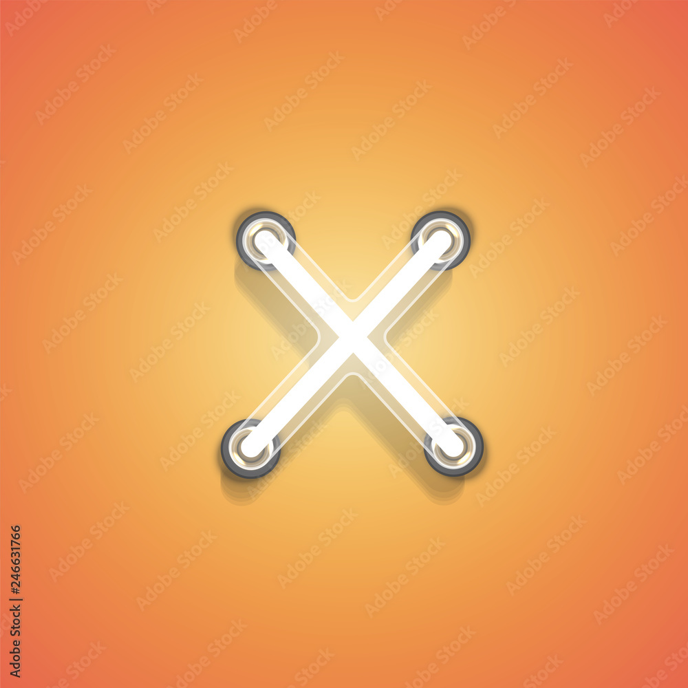 Realistic neon from a set, vector illustration Realistic neon from a set, vector illustration