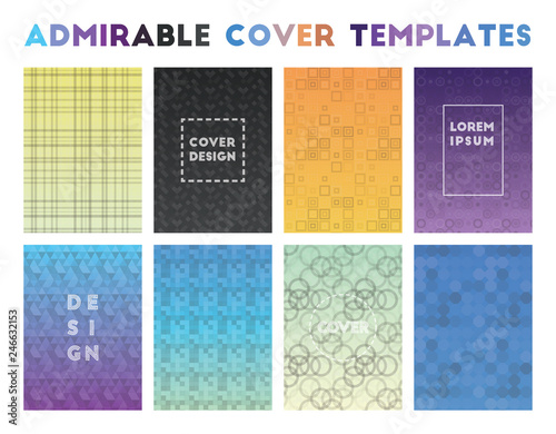 Admirable Cover Templates. Alive geometric patterns. Curious background. Vector illustration.