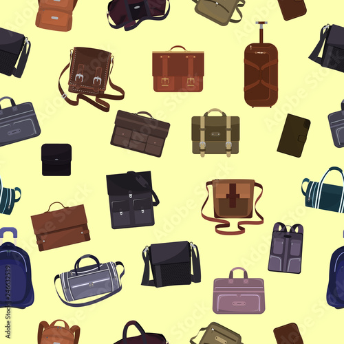 Man bag vector manlike fashion handbag or business briefcase and leather notecase or wallet of businessman illustration bagged set of male baggy accessory bagpack isolated on background