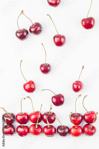 Fresh ripe cherry pattern isolated