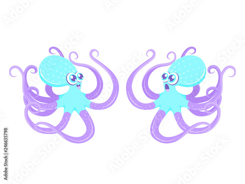Two funny octopus