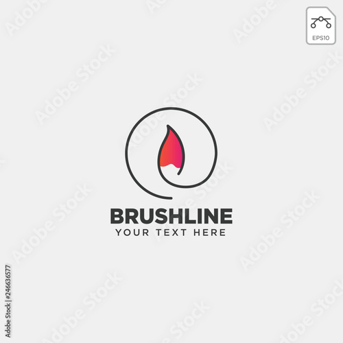 paint brush colorful logo template vector icon element