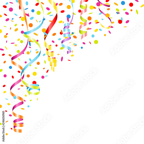 Color Streamers & Confetti Party Background