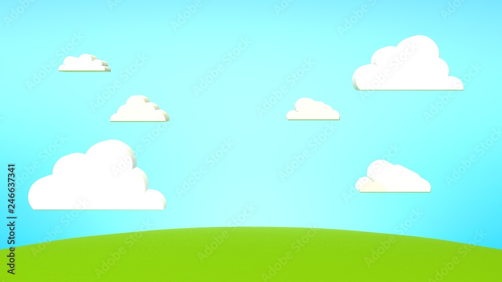Landscape grass and sky background