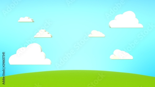 Landscape grass and sky background