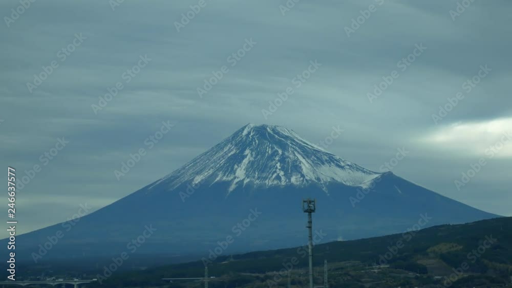 View of Fuji from a bullet train View of Fuji from a bullet train