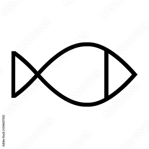 Great design of the contour of fish on a white background