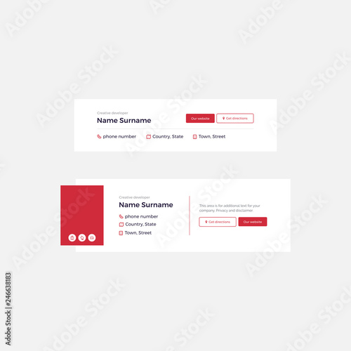 Corporate Email Signature Design Red Buttons Large