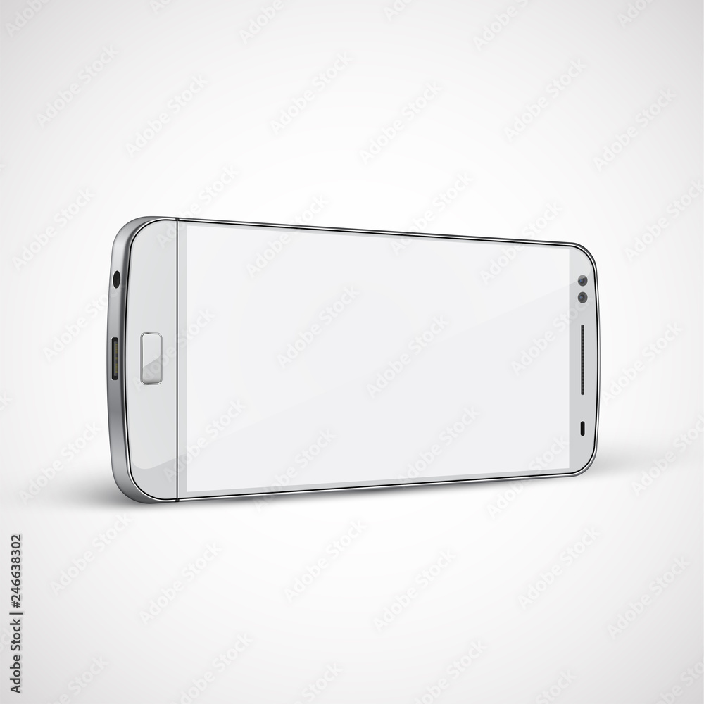 Realistic, high-detailed cellphone, vector illustration