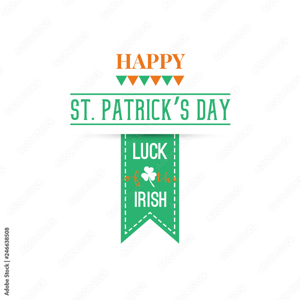 Happy St. Patrick Day banner. Greeting card in green and orange colors for Saint Patrick Day. Vector illustration. Happy St. Patrick Day banner. Greeting card in green and orange colors for Saint Patrick Day. Vector illustration.