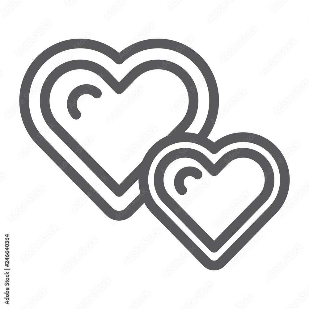 Live hearts line icon, love and like, heart sign, vector graphics, a linear pattern on a white background. Live hearts line icon, love and like, heart sign, vector graphics, a linear pattern on a white background.