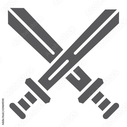 Fighting glyph icon, game and play, crossed swords sign, vector graphics, a solid pattern on a white background.