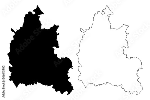Oxfordshire (United Kingdom, England, Non-metropolitan county, shire county) map vector illustration, scribble sketch Oxon map photo