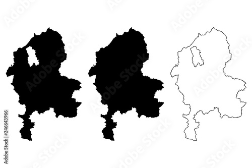 Staffordshire (United Kingdom, England, Non-metropolitan county, shire county) map vector illustration, scribble sketch Staffs. map