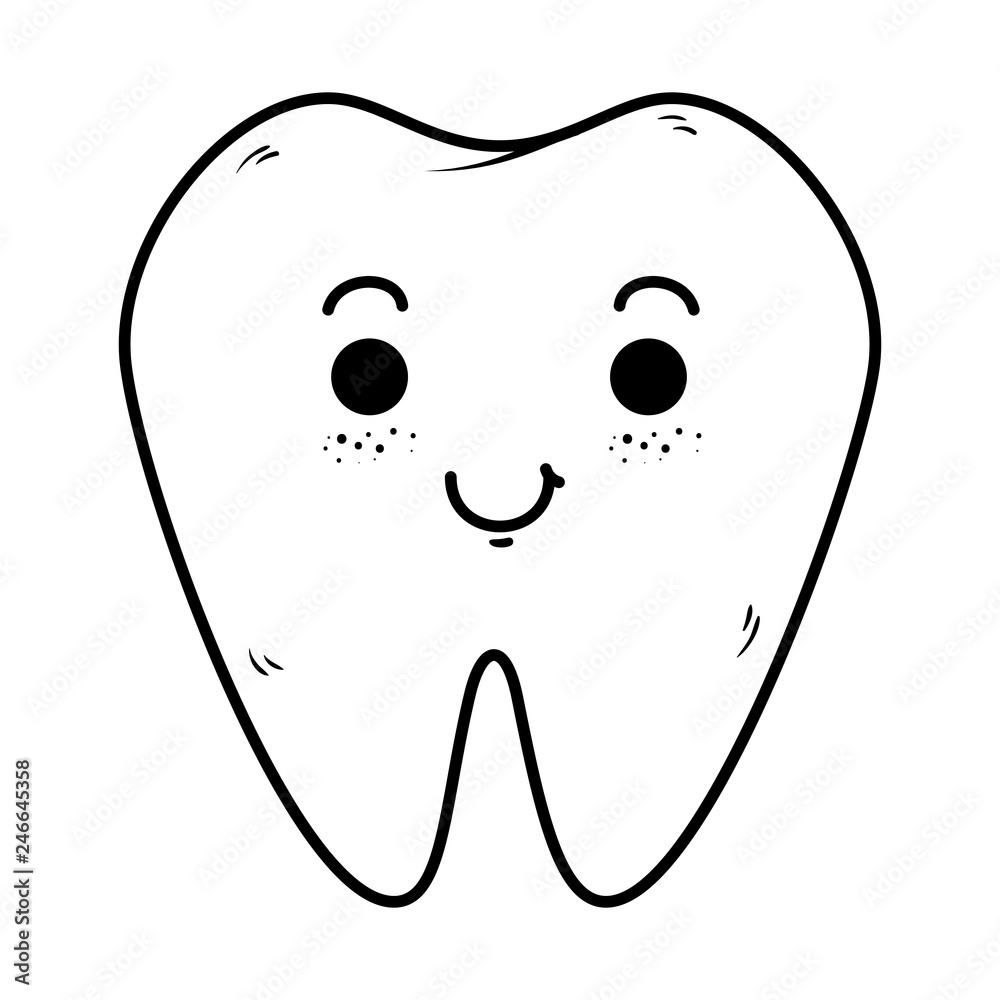 comic tooth happy kawaii character comic tooth happy kawaii character
