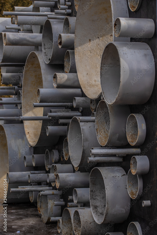 metal pipes stick out of the wall metal pipes stick out of the wall