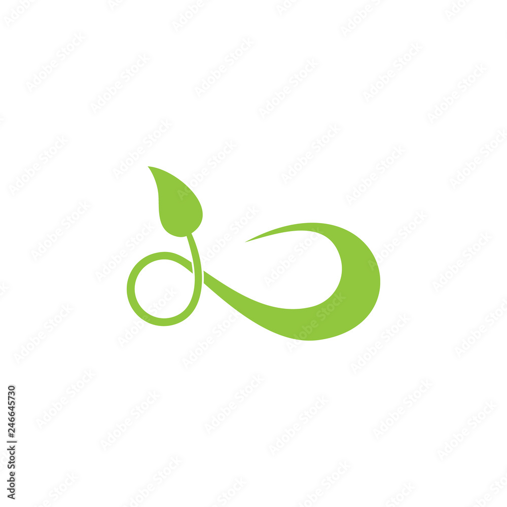 infinity leaf simple logo vector infinity leaf simple logo vector