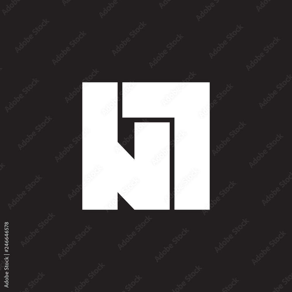 letters ln square geometric logo vector letters ln square geometric logo vector