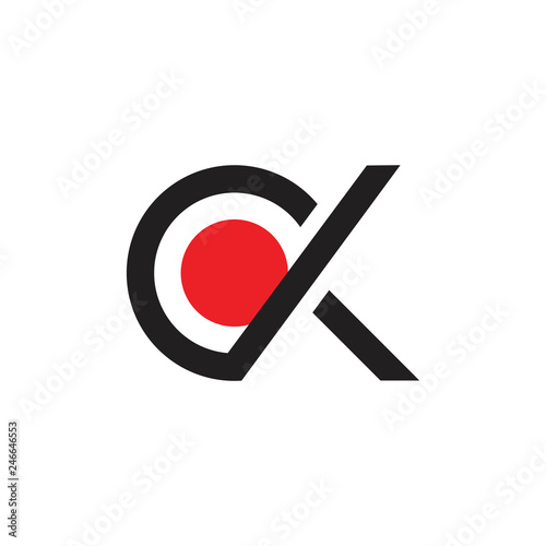 letters ck circle geometric line logo vector
