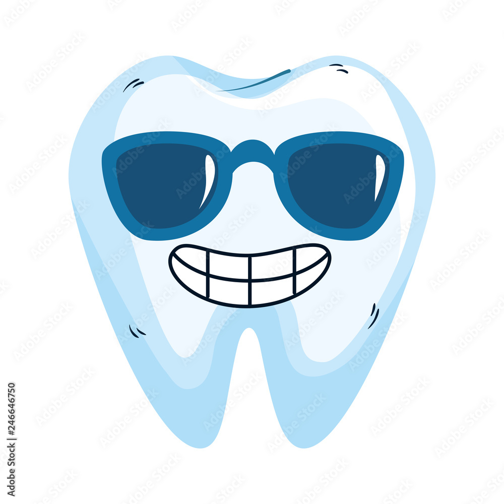 comic tooth with sunglasses kawaii character comic tooth with sunglasses kawaii character