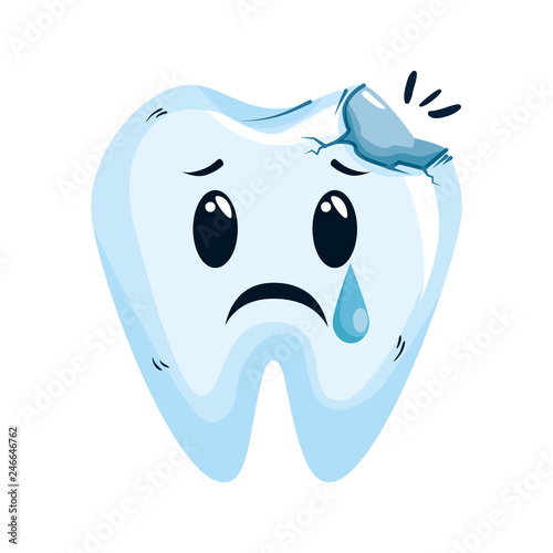 comic tooth broken kawaii character