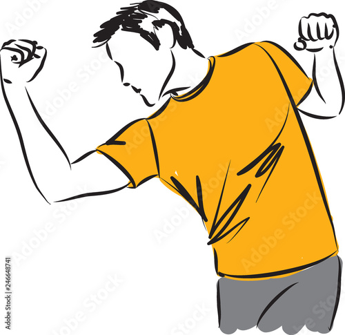 man stretching kick boxing illustration