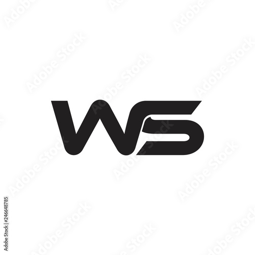 letters ws simple linked logo vector
