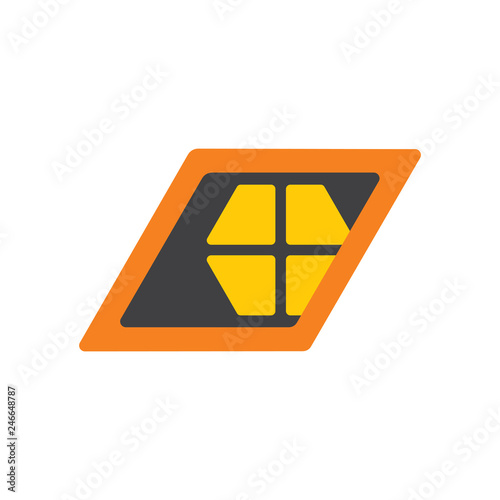 simple window light 3d flat logo vector