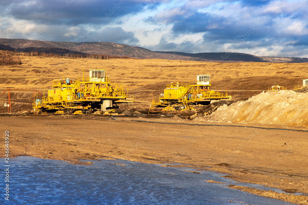 Fototapeta premium coal pit, town Most, North Bohemia, Czech republic