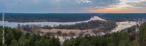 Neman River Sunset Panorama