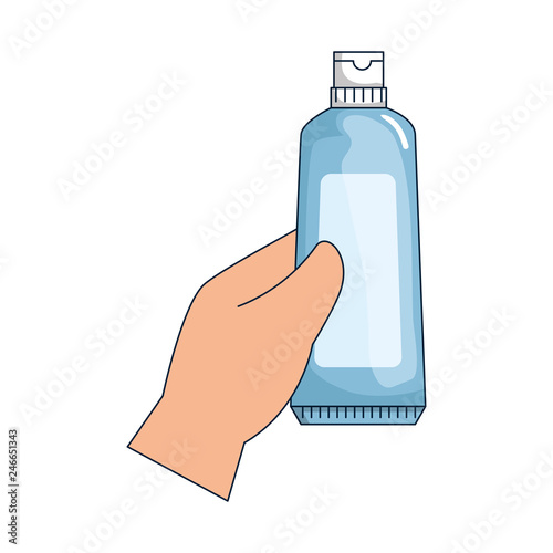 hand with tooth paste